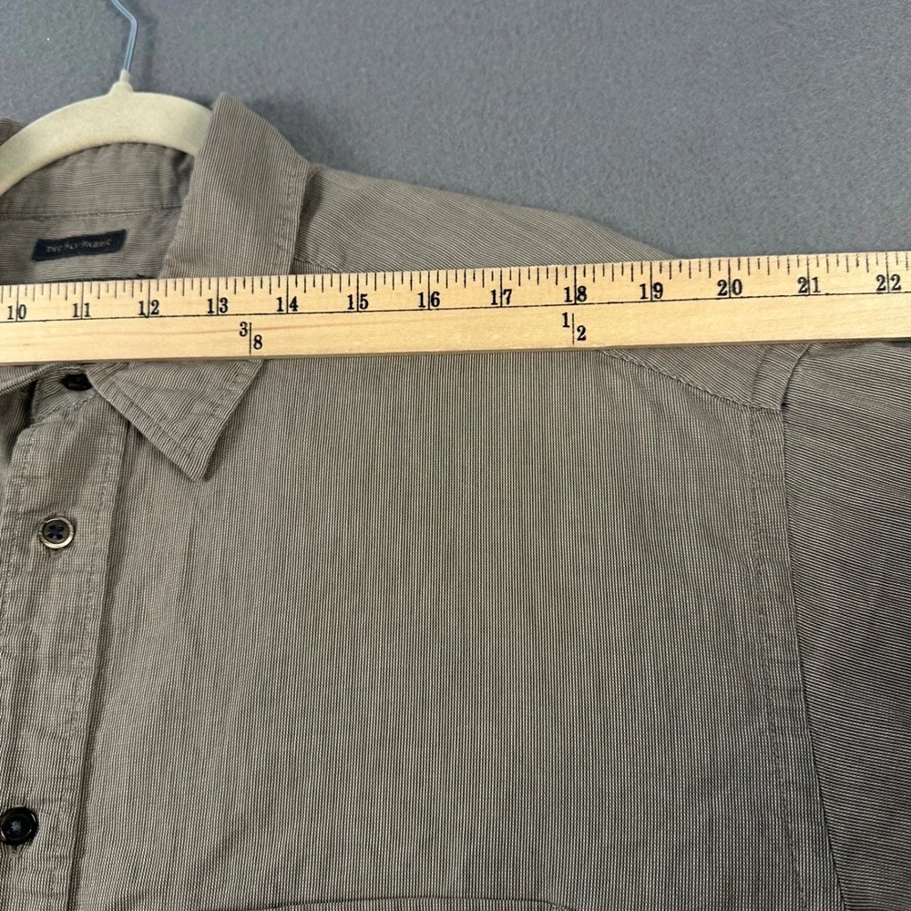Banana Republic Mens Large Khaki Two Ply Cotton Long Sleeve Button Down Shirt